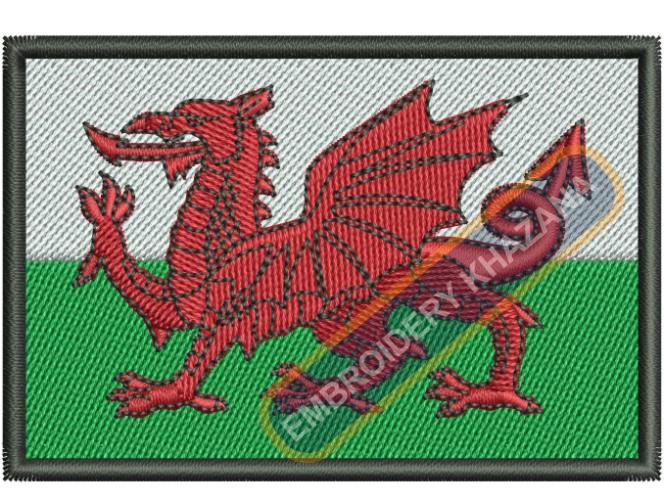 welsh flag embroidery design